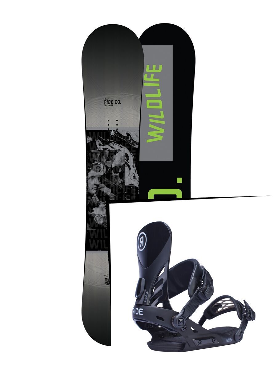 Set: Ride Wild Life 2017 + Ride EX 2017, black - Snowboardset - Bild 1
