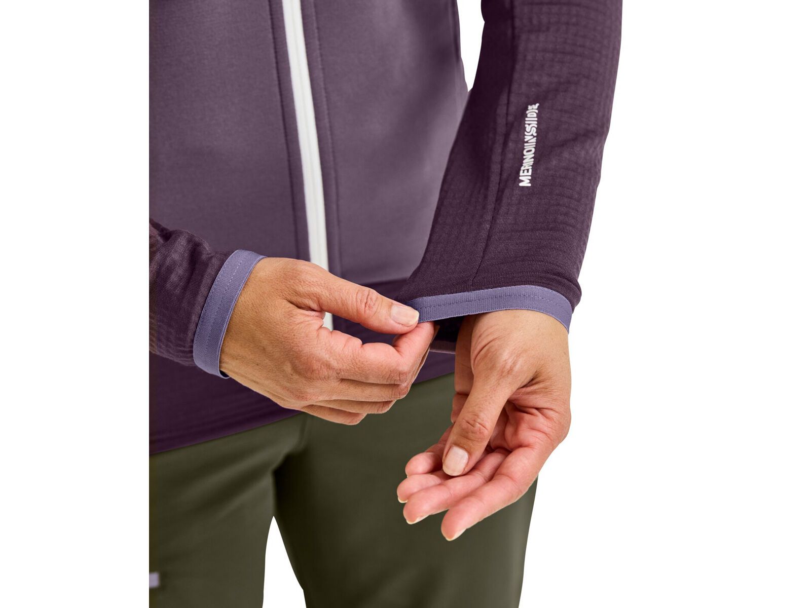 Ortovox Merino Fleece Grid Jacket W, blue nunatak - Bild 5