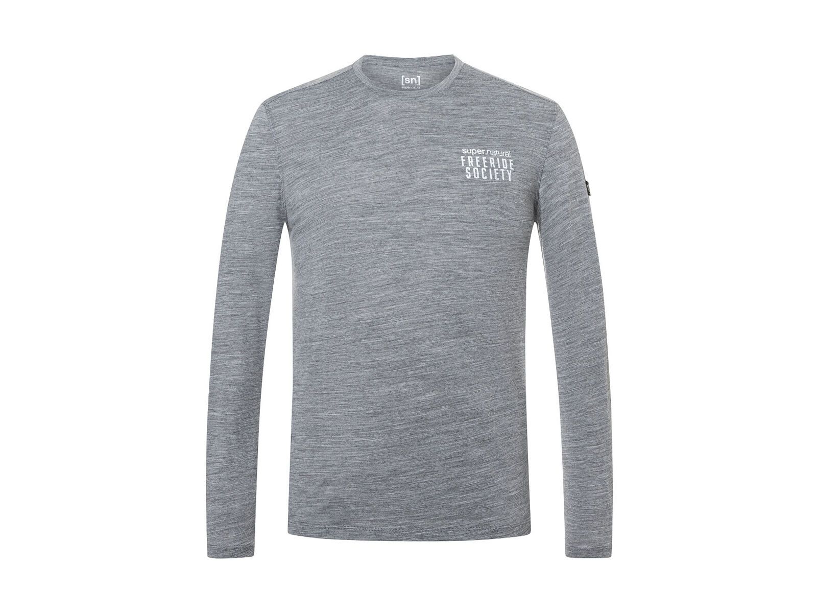 super.natural Freeride Society LS Herren, cashmere grey melange/various - Bild 2