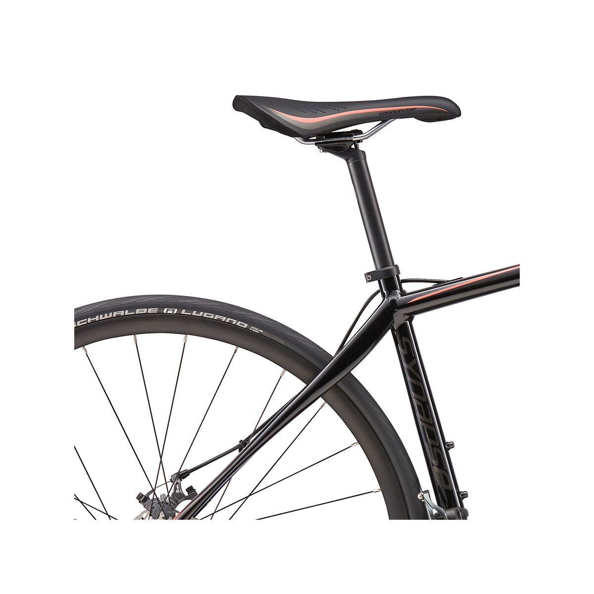 Cannondale Synapse Women's Disc Tiagra, jet black w/coral and anthracite, gloss - BLK - Bild 5