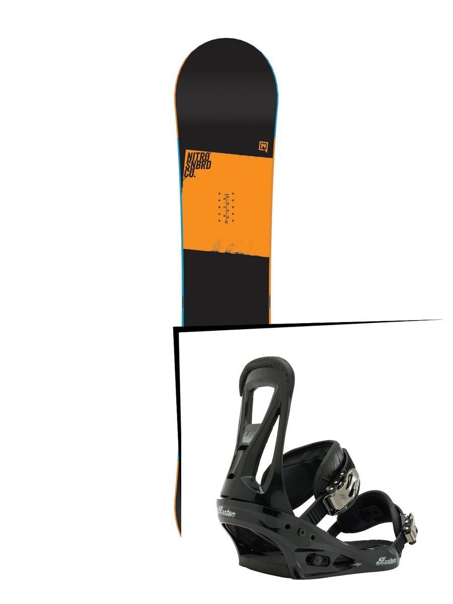Set: Nitro Stance Wide 2015 + Burton Freestyle 2017, black - Snowboardset - Bild 1