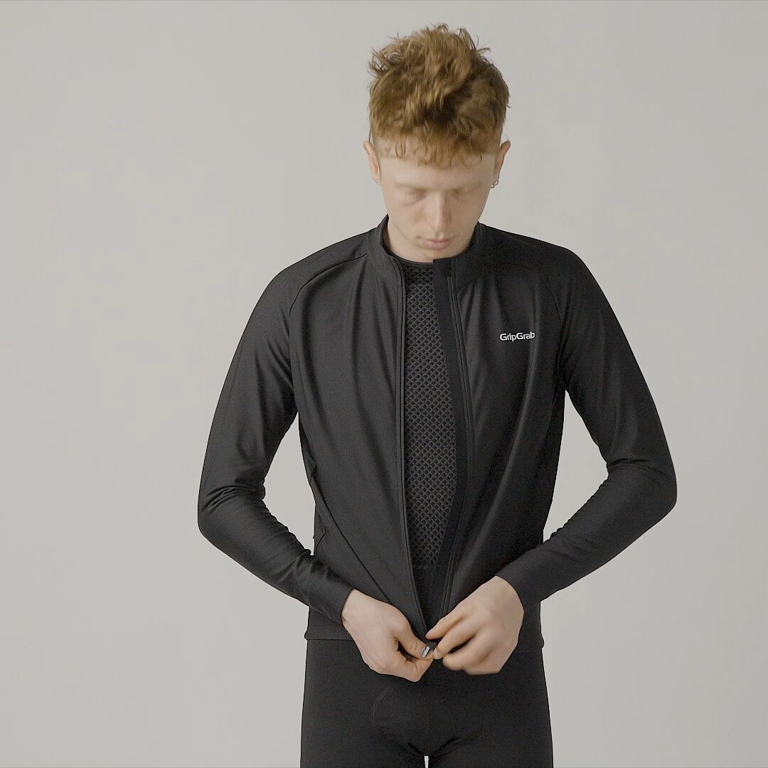 GripGrab PACR Thermal Long Sleeve Jersey, dark red - Video 12