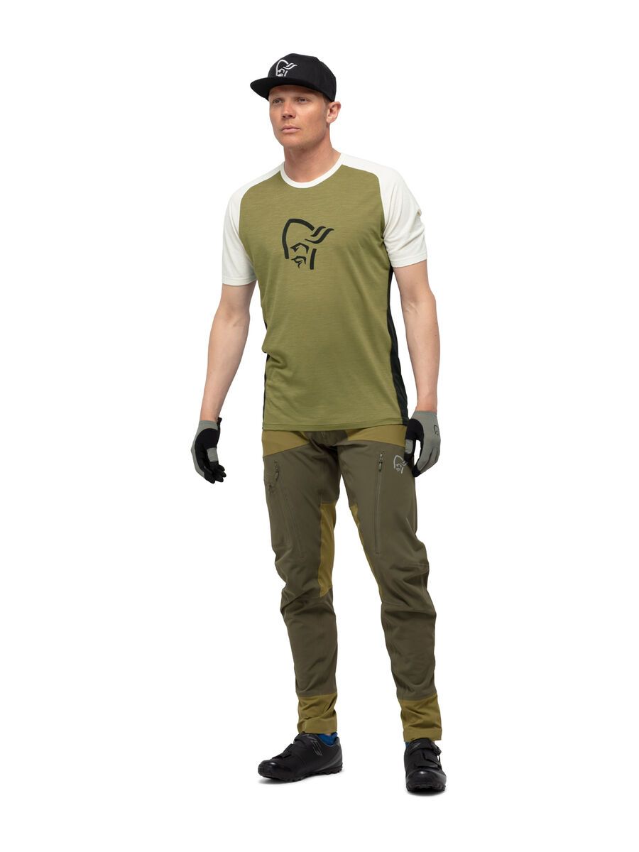 Norrona fjørå wool T-Shirt M's, olive drab/caviar - Bild 3