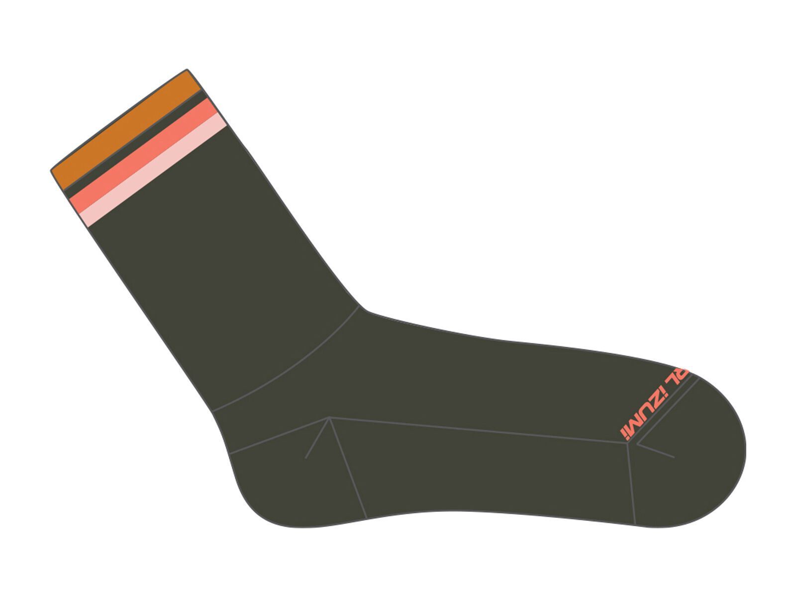 Pearl Izumi Merino Thermal Sock, forest/shebert stripe - Bild 1