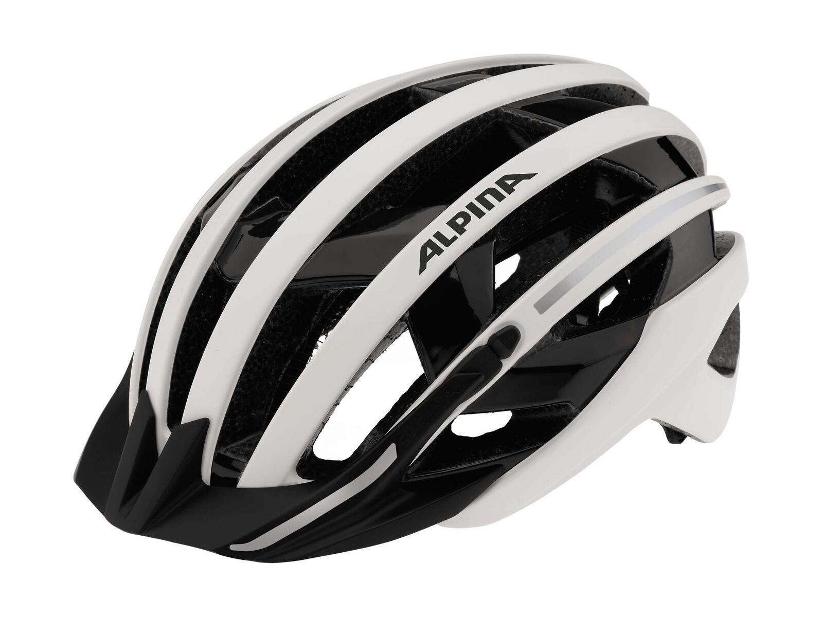 Alpina E-Helm Deluxe, white black reflective - Bild 1