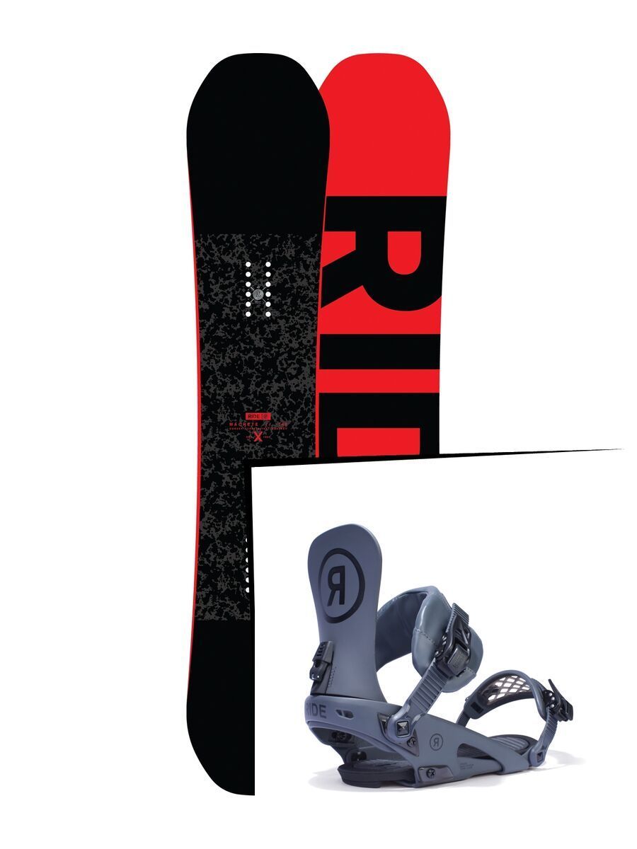 Set: Ride Machete 2017 + Ride Rodeo 2017, grey - Snowboardset - Bild 1