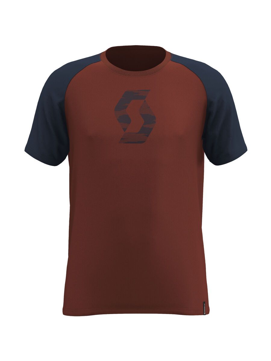 Scott 10 Icon Raglan S/SL Tee, rust red/midnight blue - Bild 1