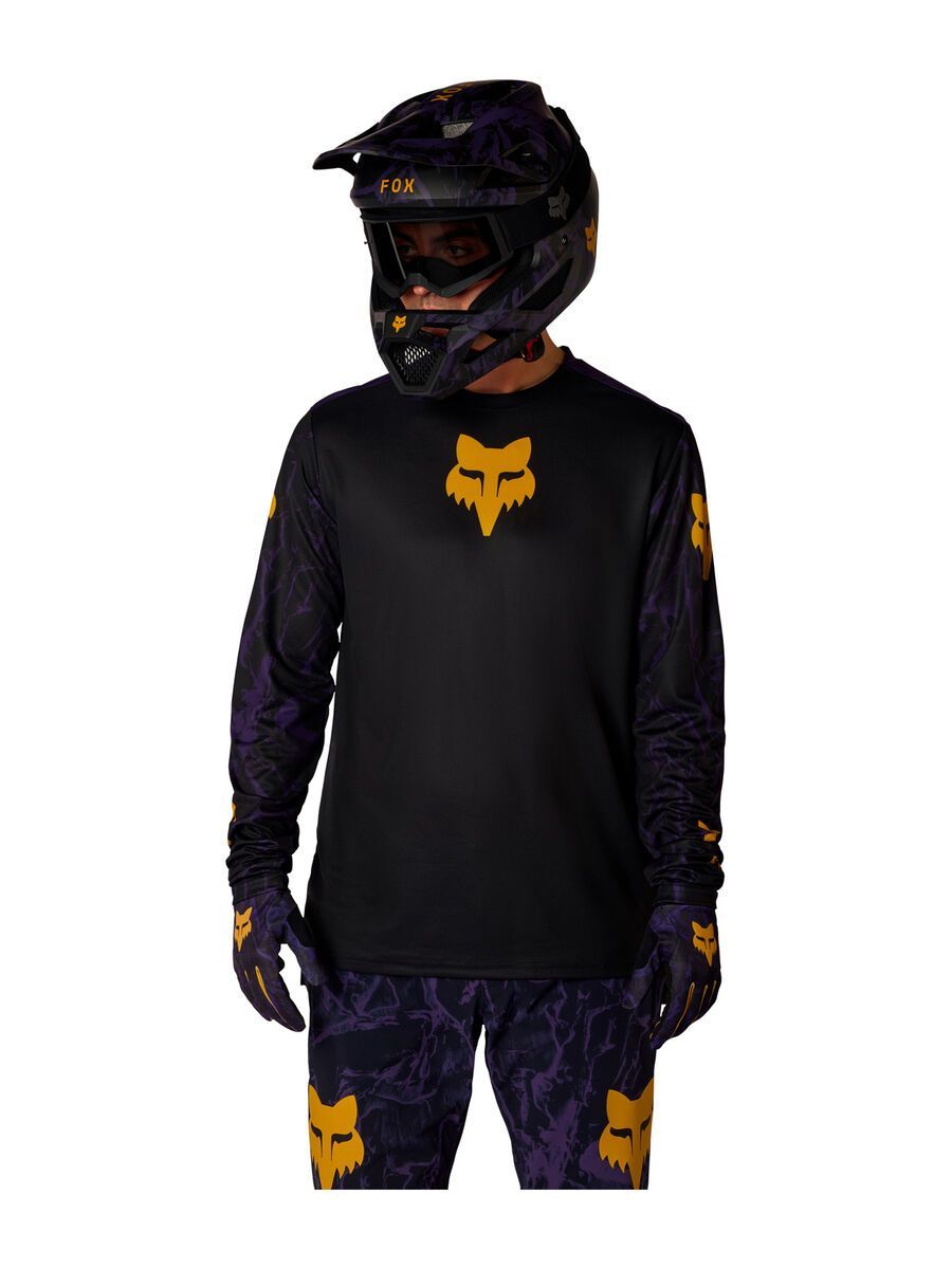 Fox Youth Defend Long Sleeve Jersey Image Print, plum - Bild 3