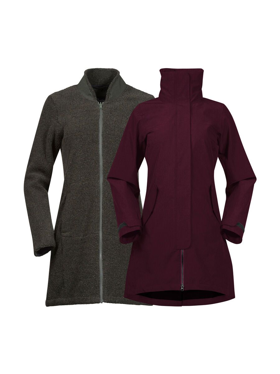 Bergans Oslo 3in1 W Coat, outer: zinfandel red melange/inner: solid charcoal melange - Bild 1