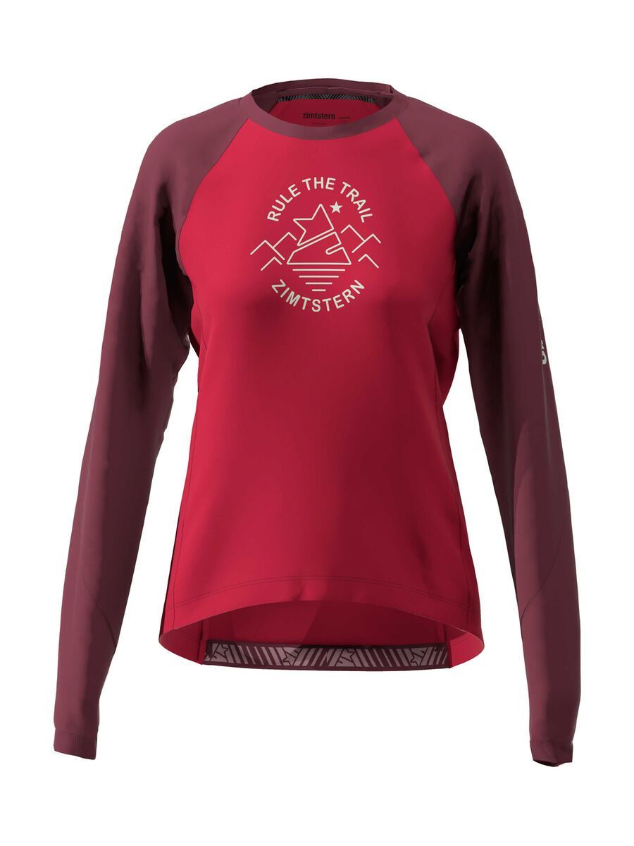 Zimtstern PureFlowz Shirt LS Women's, jester red/windsor wine/fog green - Bild 1