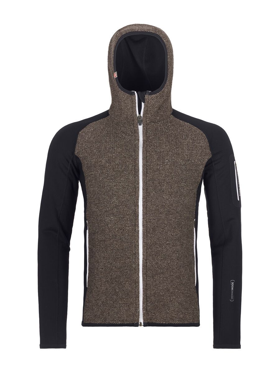 Ortovox Merino Fleece Plus Classic Knit Hoody M, black raven - Bild 1