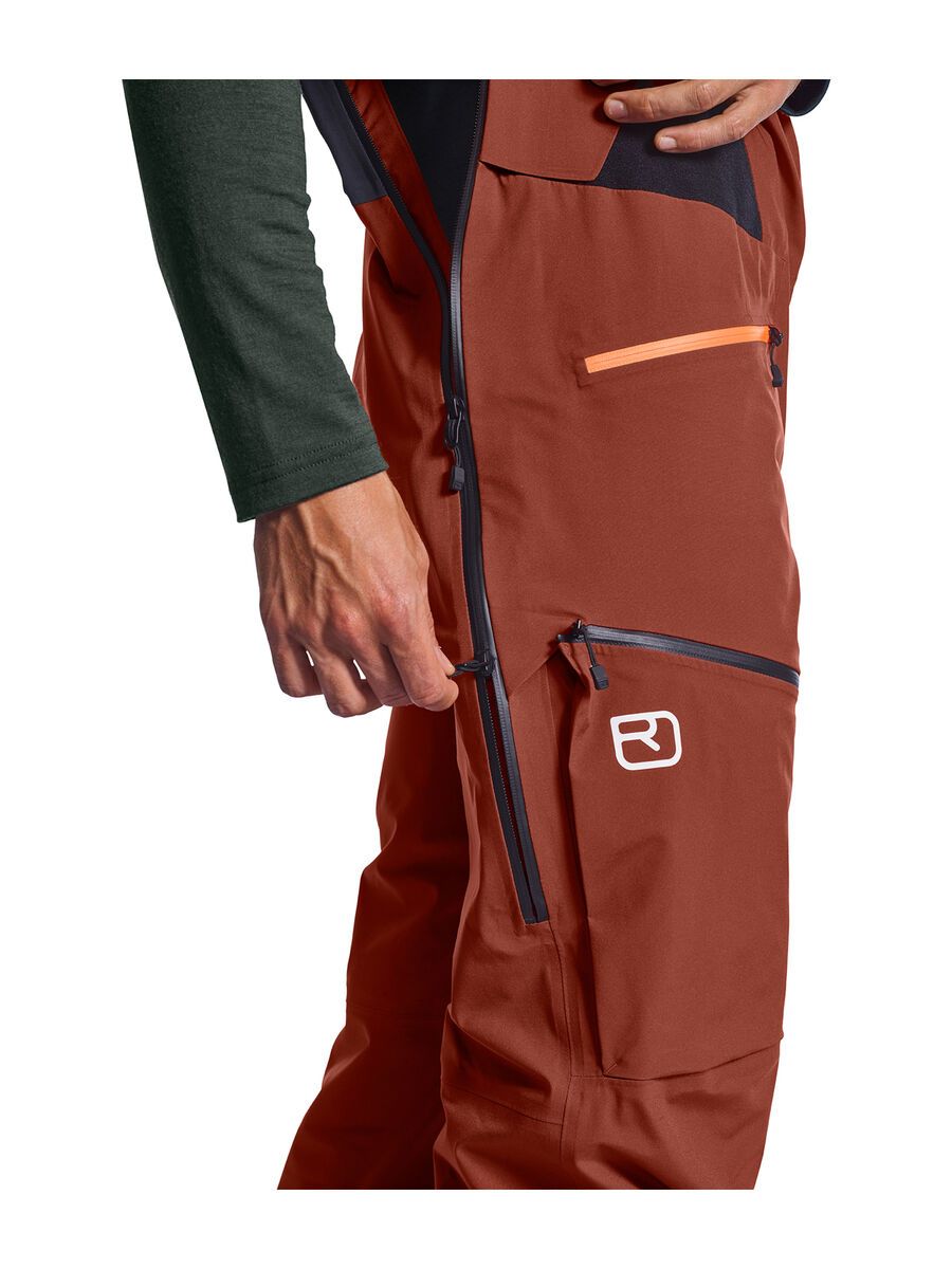 Ortovox 3L Deep Shell Bib Pants M, clay orange - Bild 4