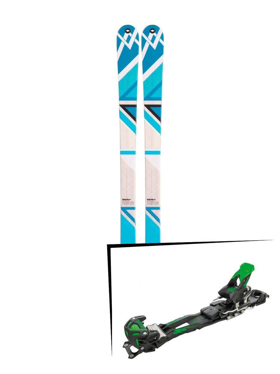 Set: Völkl Qanik 2016 + Tyrolia Adrenalin 16 ohne Bremse, solid black flash green - Skiset - Bild 1