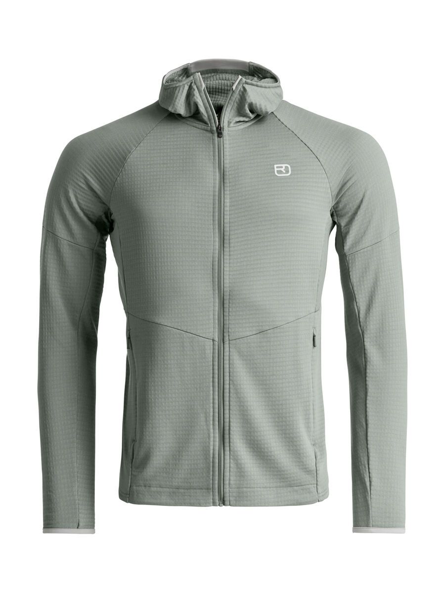 Ortovox Merino Fleece Light Grid Hoody M, green sage - Bild 1