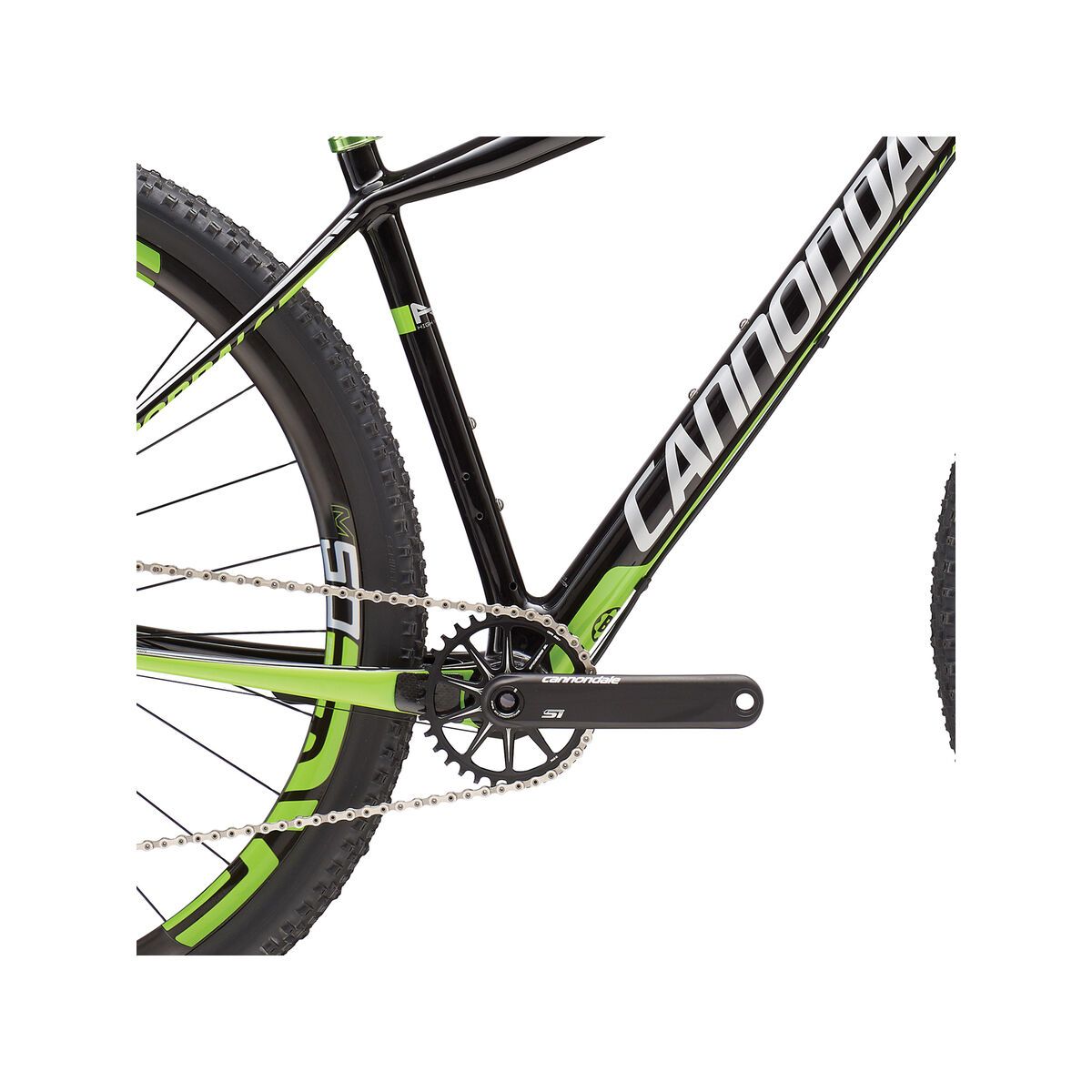 Cannondale F-SI Hi-Mod Team 29, jet black w/ berzerker green, silver, gloss - Bild 4