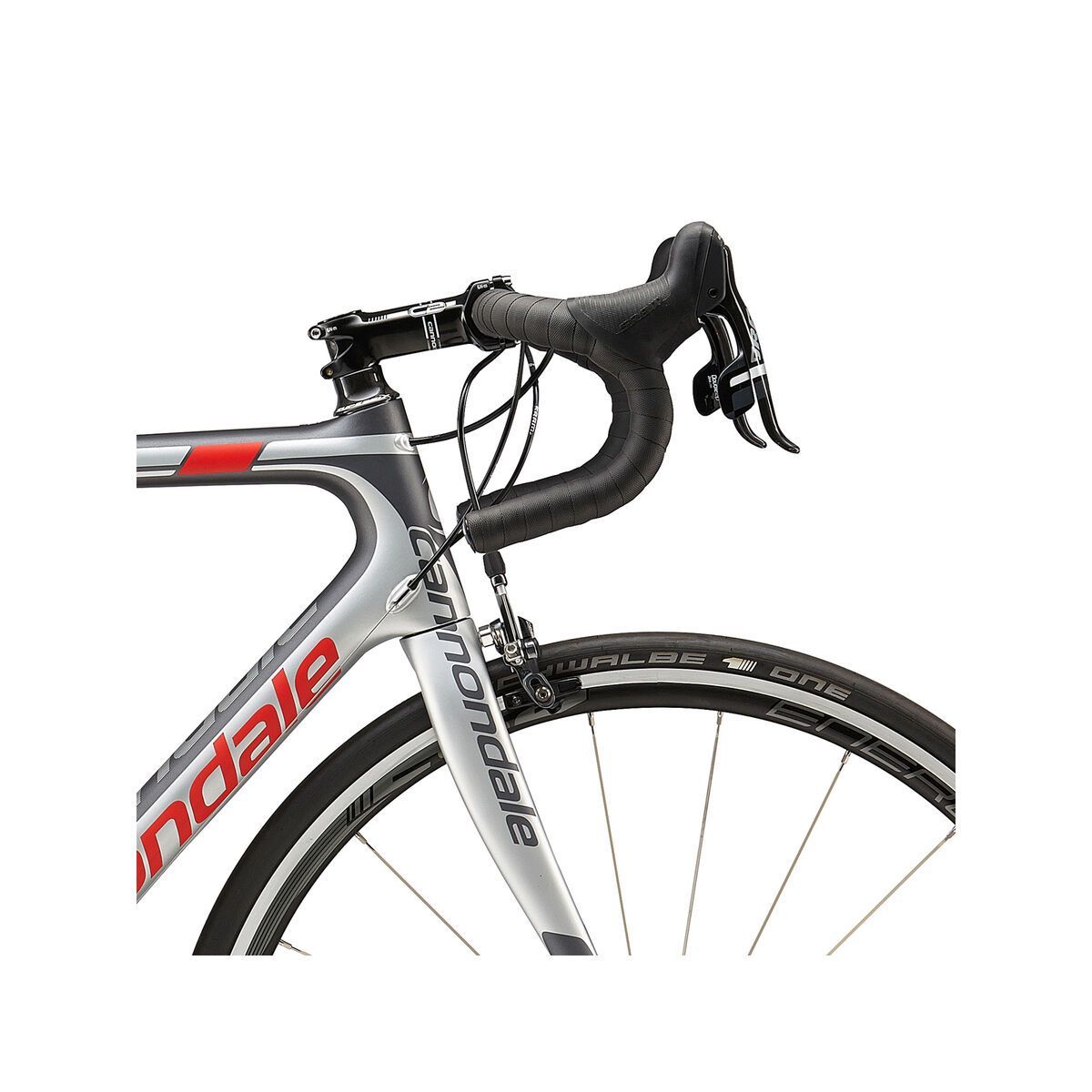 Cannondale SuperSix Evo Carbon Force, Racing Edition, charcoal grey with fine silver and acid red, matte - Bild 5