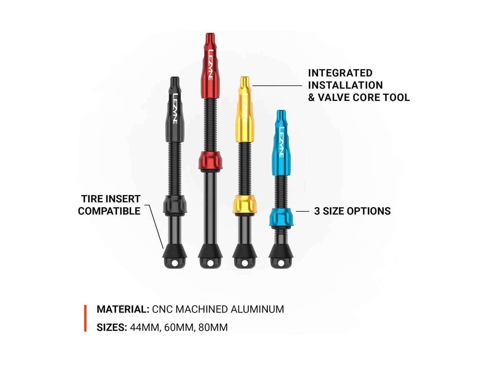 Lezyne CNC TLR Valve Pro - 60 mm, black - Bild 2