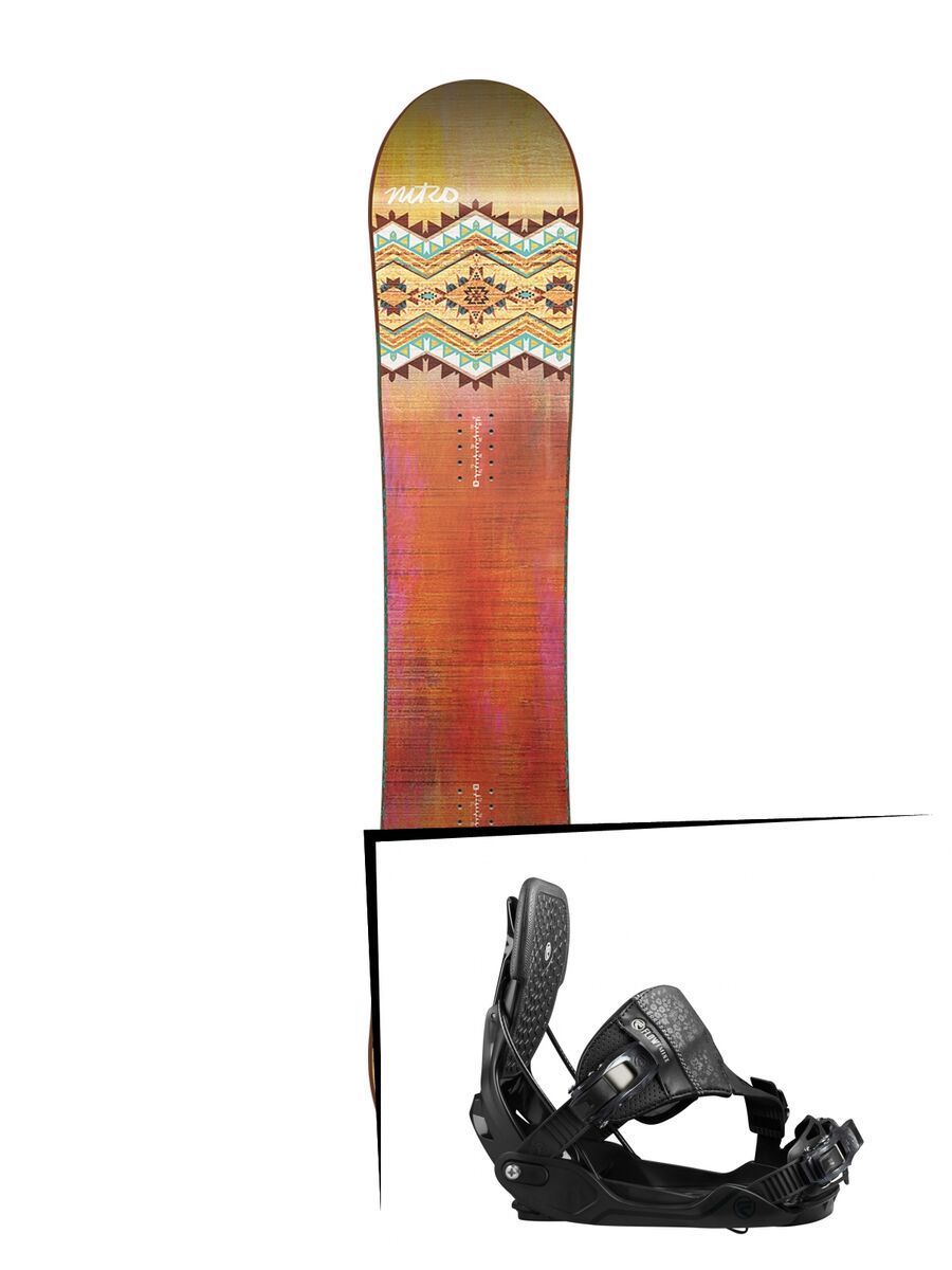 Set: Nitro Spell 2017 + Flow Minx Hybrid 2017, black - Snowboardset - Bild 1