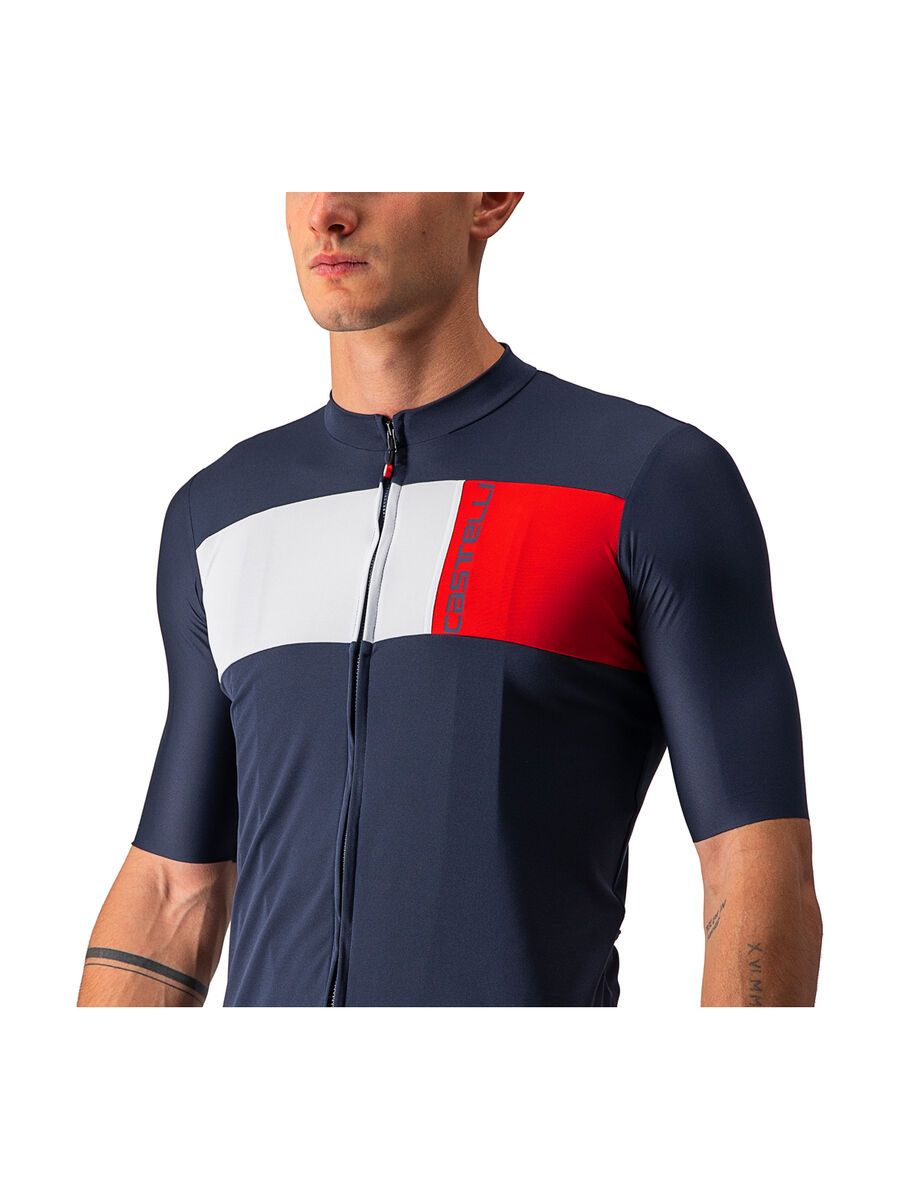 Castelli Prologo 7 Jersey, savile blue/silver gray-red - Bild 4