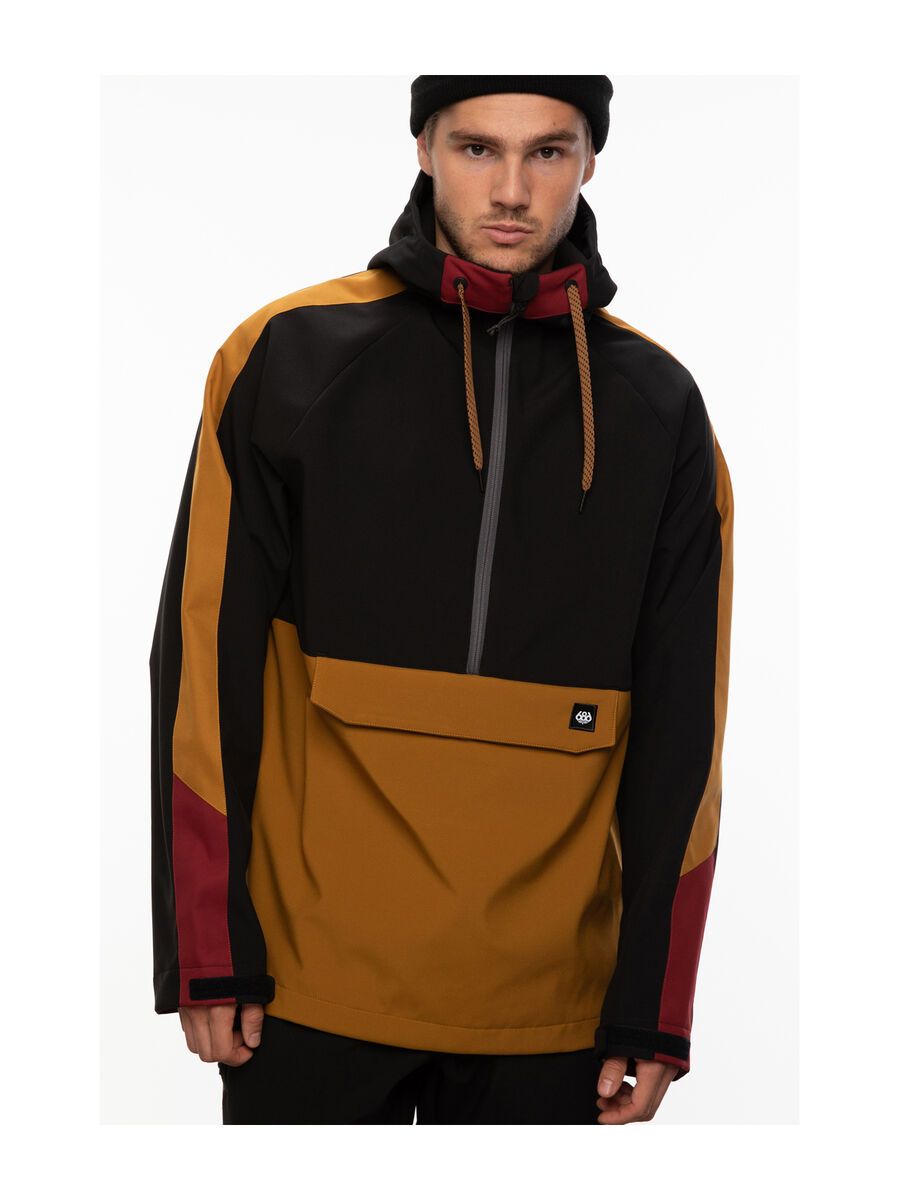 686 Men's Waterproof Anorak, golden brown colorblock - Bild 4