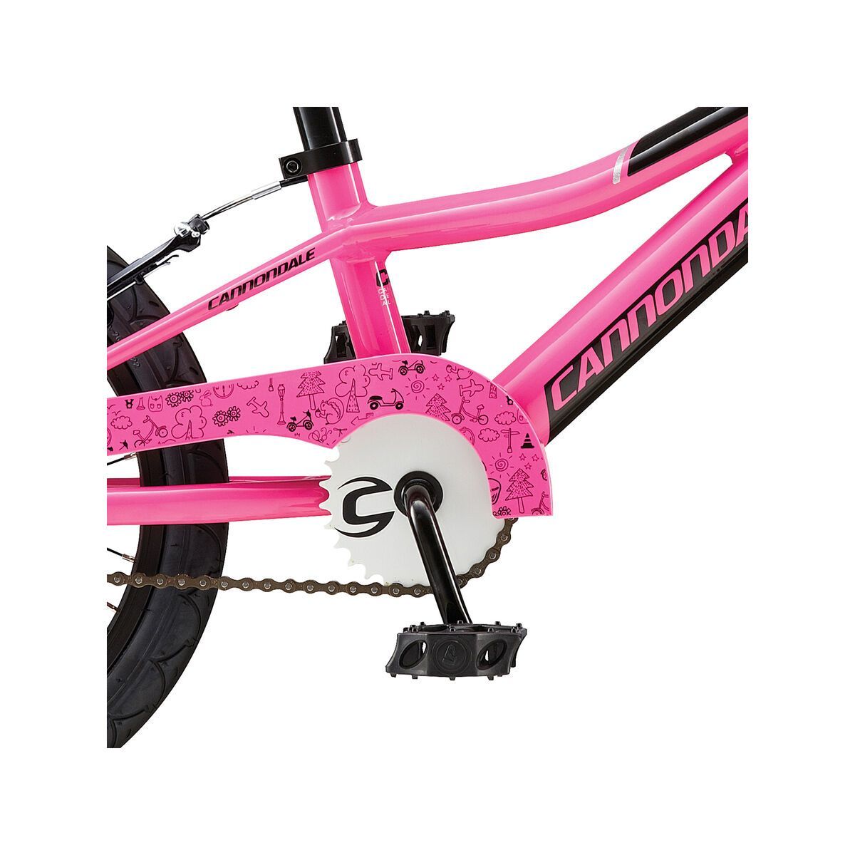 Cannondale Trail 16 Single Speed Girls, acid pink w/ super sparkle silver and jet black, gloss - Bild 3