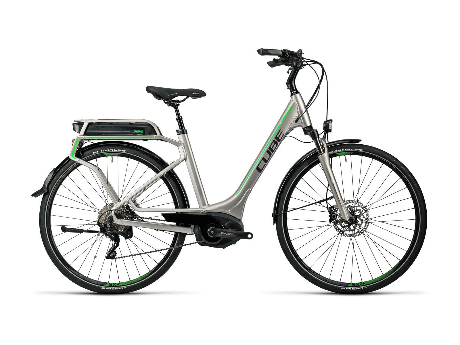 Cube Touring Hybrid Pro 500 Easy Entry, silver´n´flashgreen - Bild 1