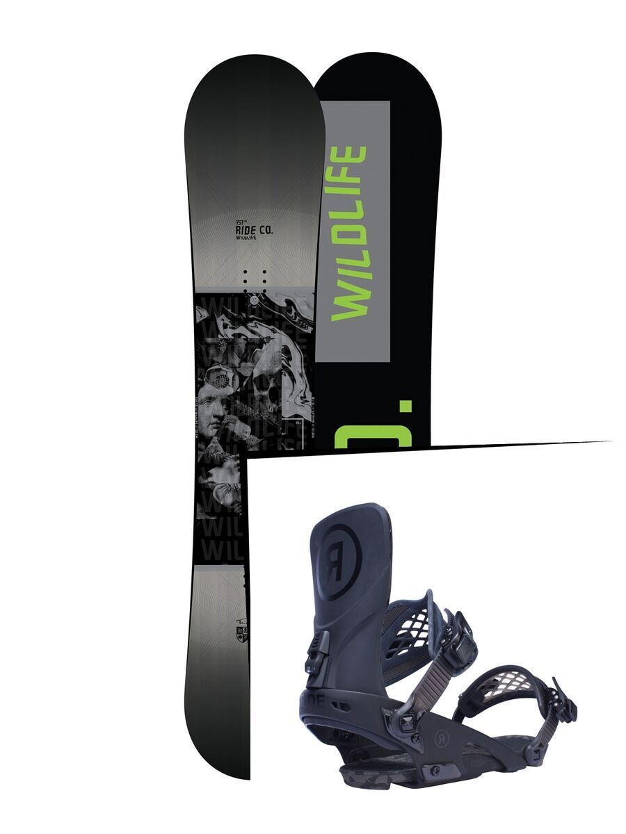 Set: Ride Wild Life 2017 + Ride LTD 2017, black - Snowboardset - Bild 1
