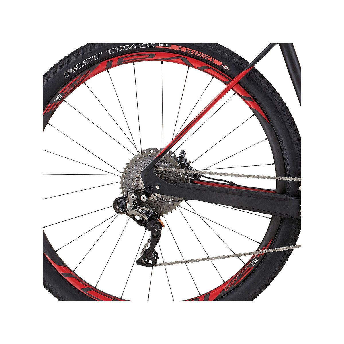 Specialized S-Works Stumpjumper HT 29, satin gloss carbon/flo red/white - Bild 4