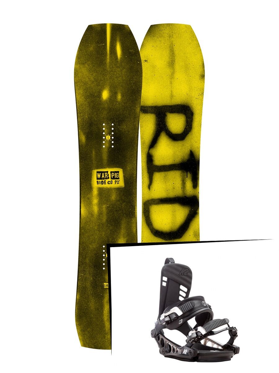 Set: Ride Warpig Small 2017 + K2 Cinch CTX 2017, black - Snowboardset - Bild 1