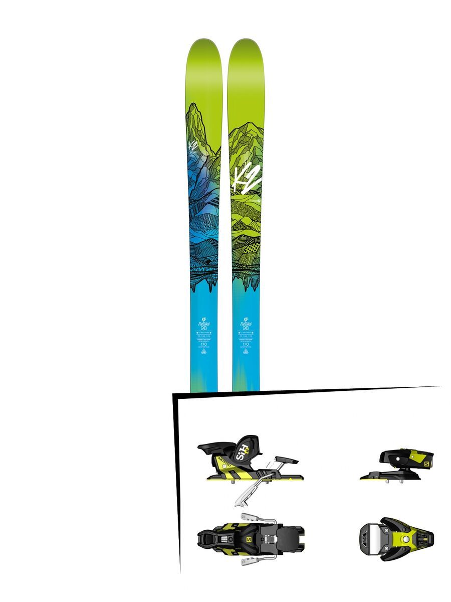 K2 SKI Set: FulLUVit 98 Ti 2016 + Salomon STH2 WTR 13 - Bild 1