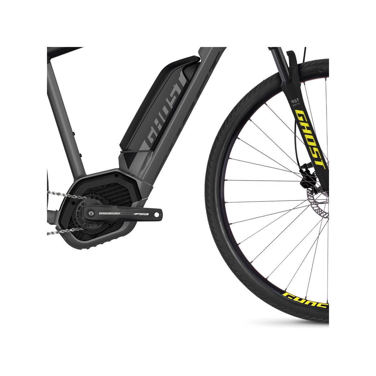 Ghost Hybride Square Cross B2.9 AL, urban gray/night black/neon yellow - Bild 3