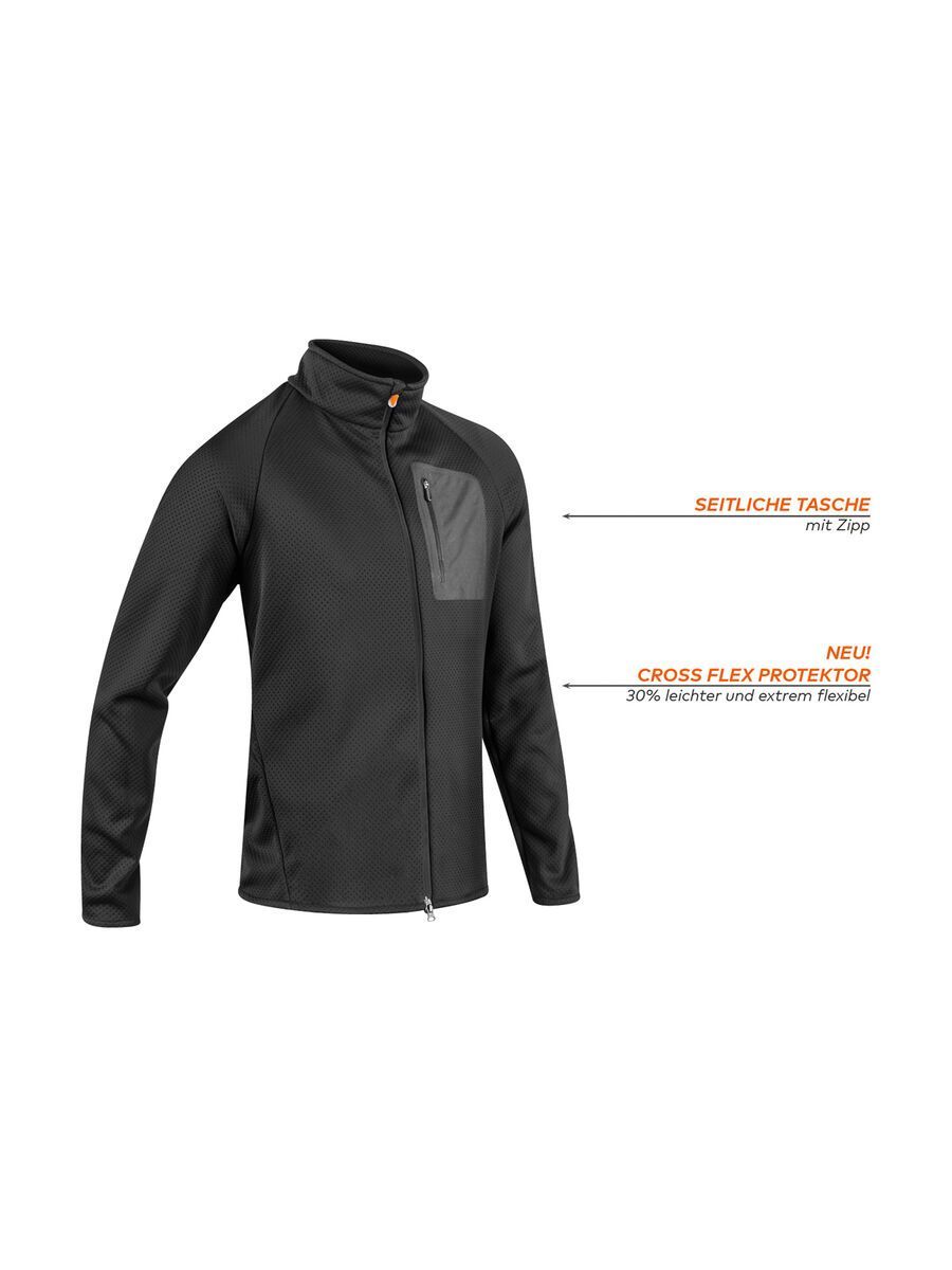 Komperdell Full Zip Sweater Men, schwarz/orange - Bild 4