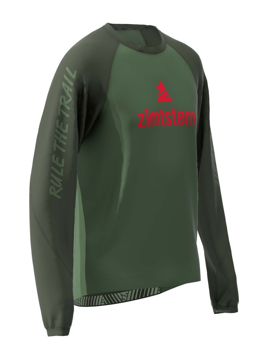 Zimtstern PureFlowz Shirt LS, bronze green/forest night/cyber red - Bild 3