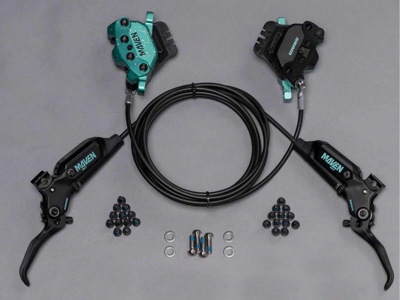 SRAM Maven Ultimate Stealth Expert Kit Teal Splatter - VR/HR - Bild 4