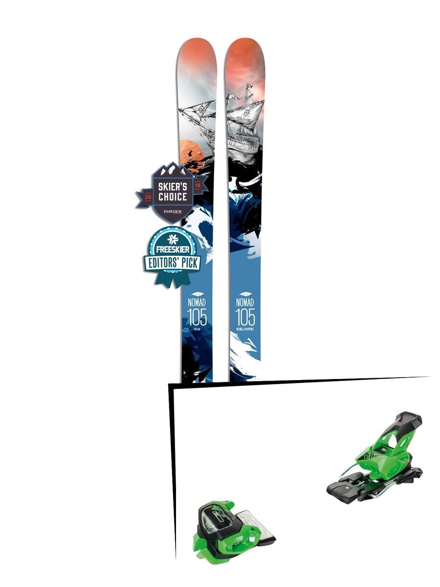 Set: Icelantic Nomad 105 Lite 2018 + Tyrolia Attack² 13 GW green - Bild 1