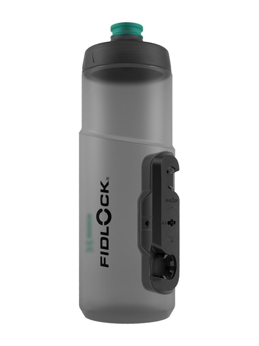 Fidlock Twist Single Bottle 600 Antibacterial, transparent black/light green - Bild 1