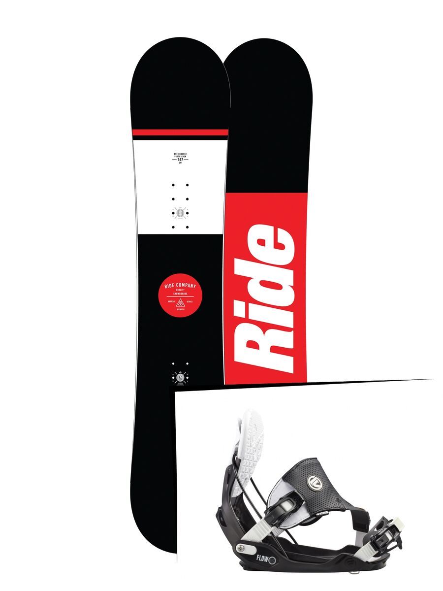 Set: Ride Agenda 2017 + Flow Five Hybrid 2016, stormtrooper - Snowboardset - Bild 1