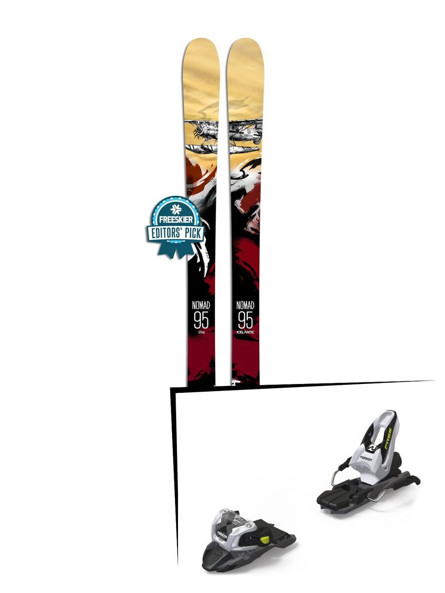 Set: Icelantic Nomad 95 2018 + Marker Free Ten black/white - Bild 1