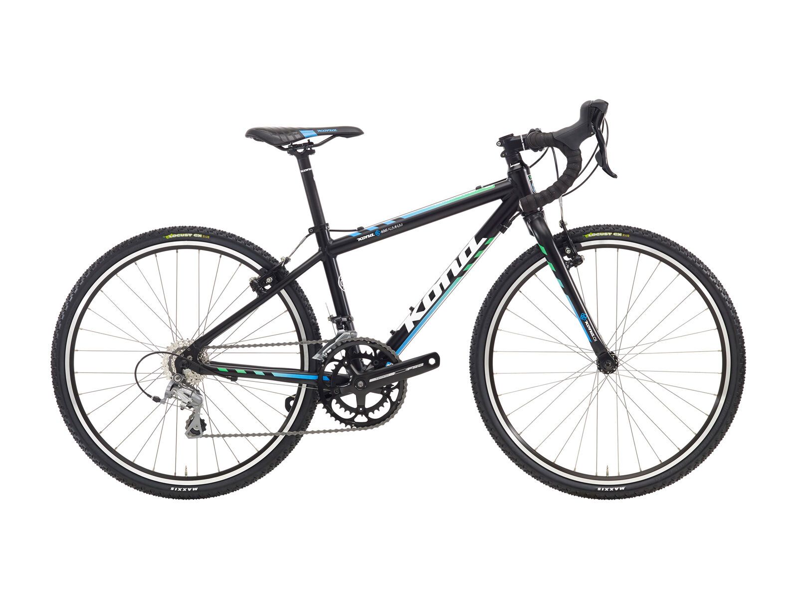 Kona Jake 24, matt black w/ white & green-blue fade decals - Bild 1