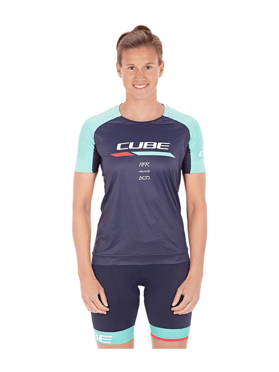 Cube Teamline WS Rundhalstrikot kurzarm, blue´n´mint - Bild 2