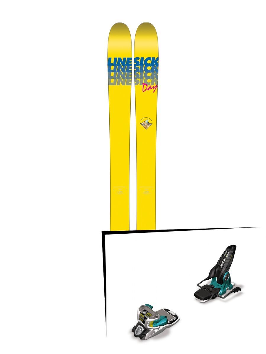Set: Line Sick Day 110 2017 + Marker Jester 16, 132 mm 2014, White/Black/Teal - Skiset - Bild 1