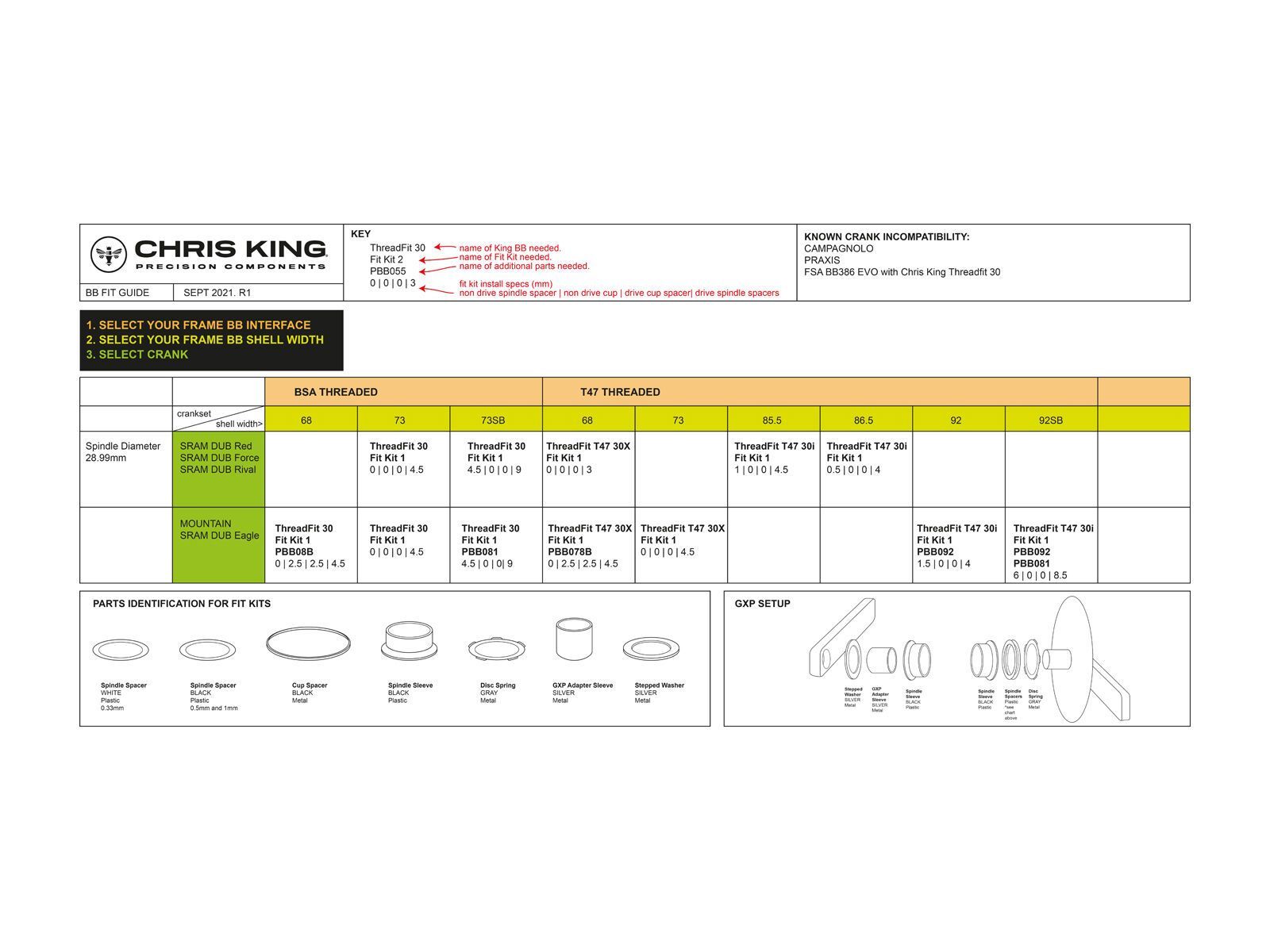 Chris King Fit Kit for DUB Cranks #1 DUB A, black - Bild 2