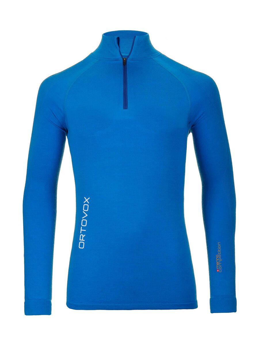 Ortovox Merino Competition Long Sleeve Zip Neck, blue ocean - Bild 1