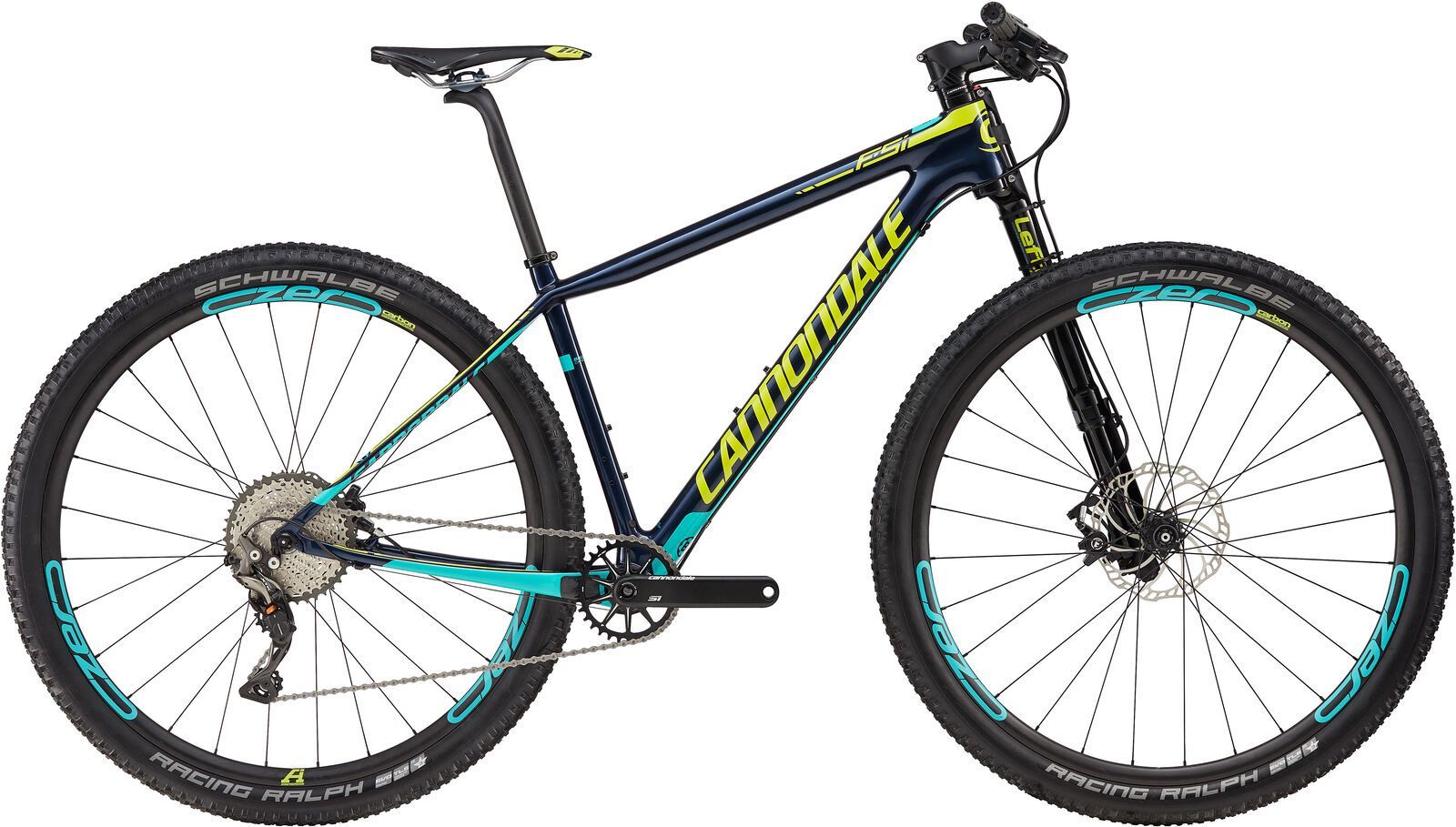 Cannondale F-SI Carbon 2 29, midnight blue w/ neon spring and turquoise, gloss - MDN - Bild 1