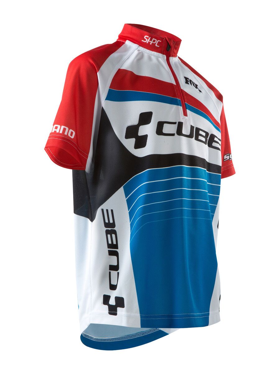 Cube Junior Teamline Trikot kurzarm, white´n´blue´n´red - Bild 1