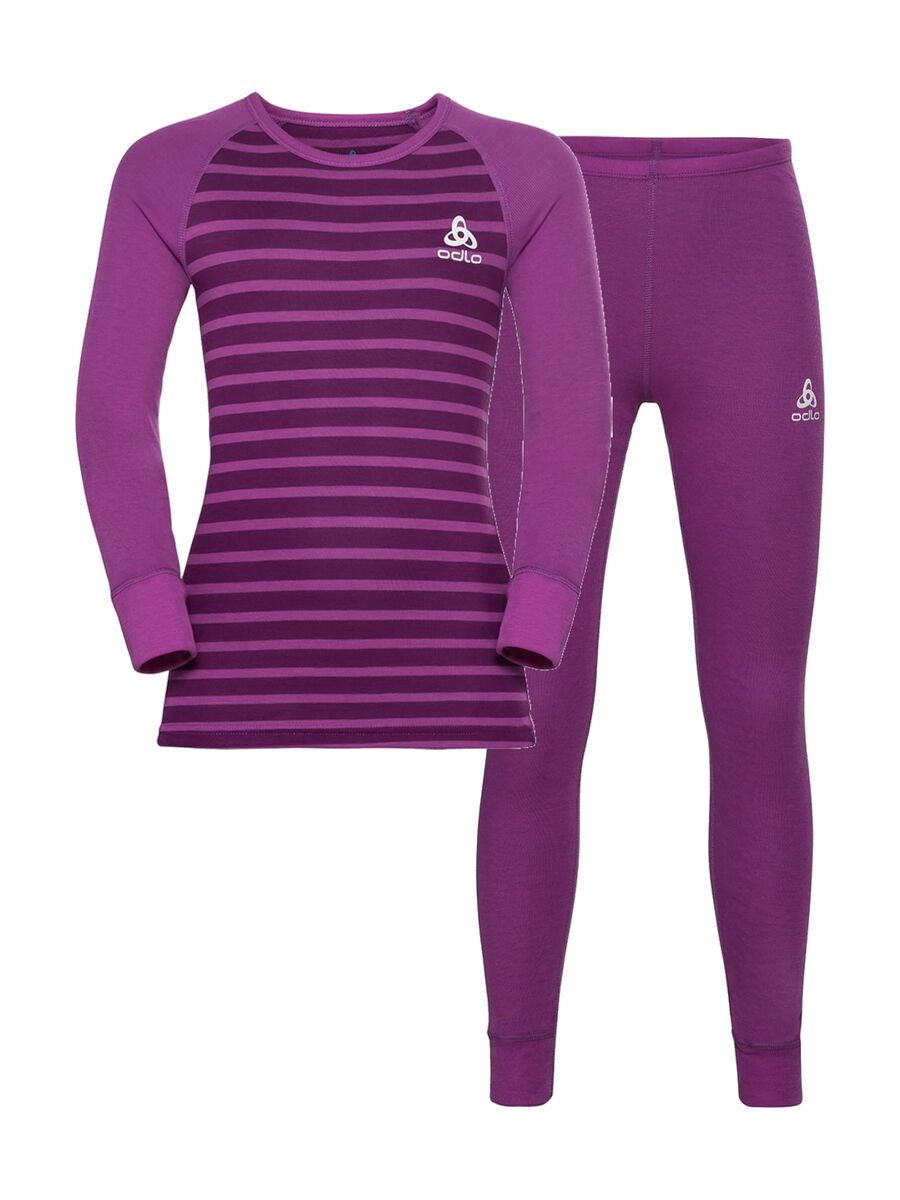 Odlo Active Warm Eco Kids Baselayer Set, hyacinth violet/charisma/stripes - Bild 1