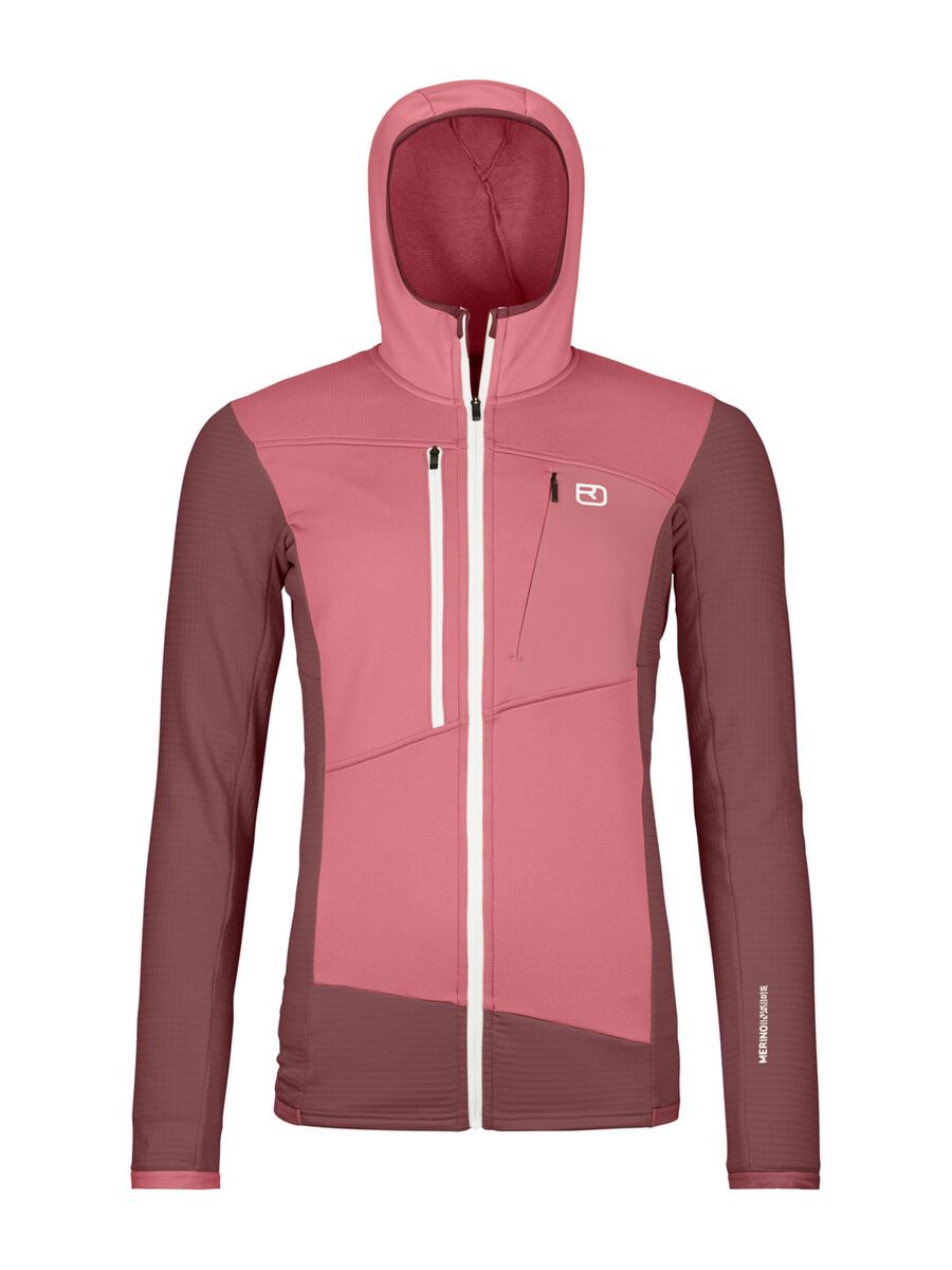 Ortovox Merino Fleece Grid Hoody W, mountain rose - Bild 1