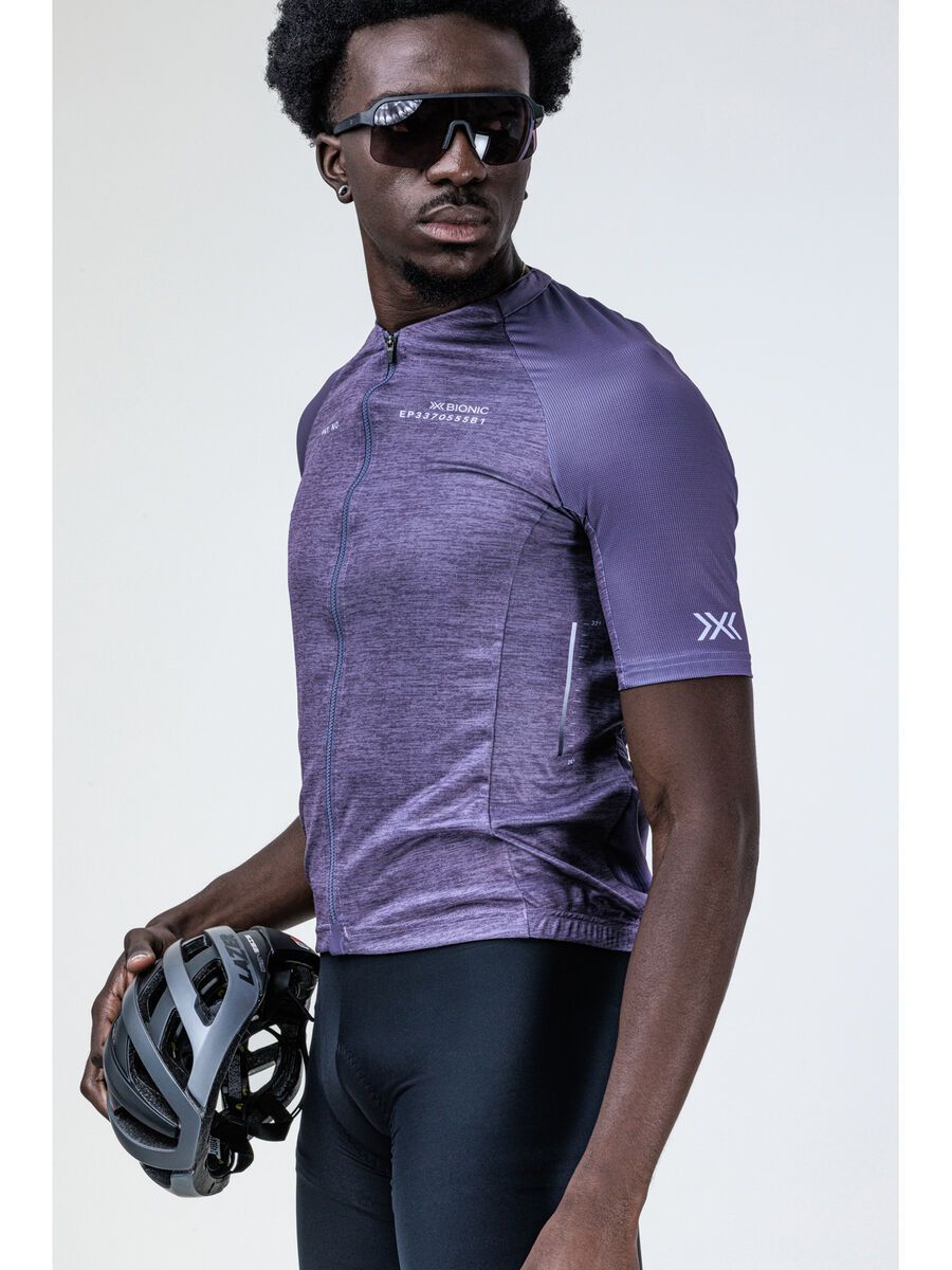 X-Bionic Corefusion Men's Cycling Short Sleeve Merino Jersey, muted lavender melange - Bild 4