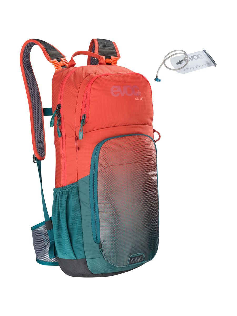 Evoc CC 16l + Hydration Bladder 2l, chili red/petrol - Bild 1