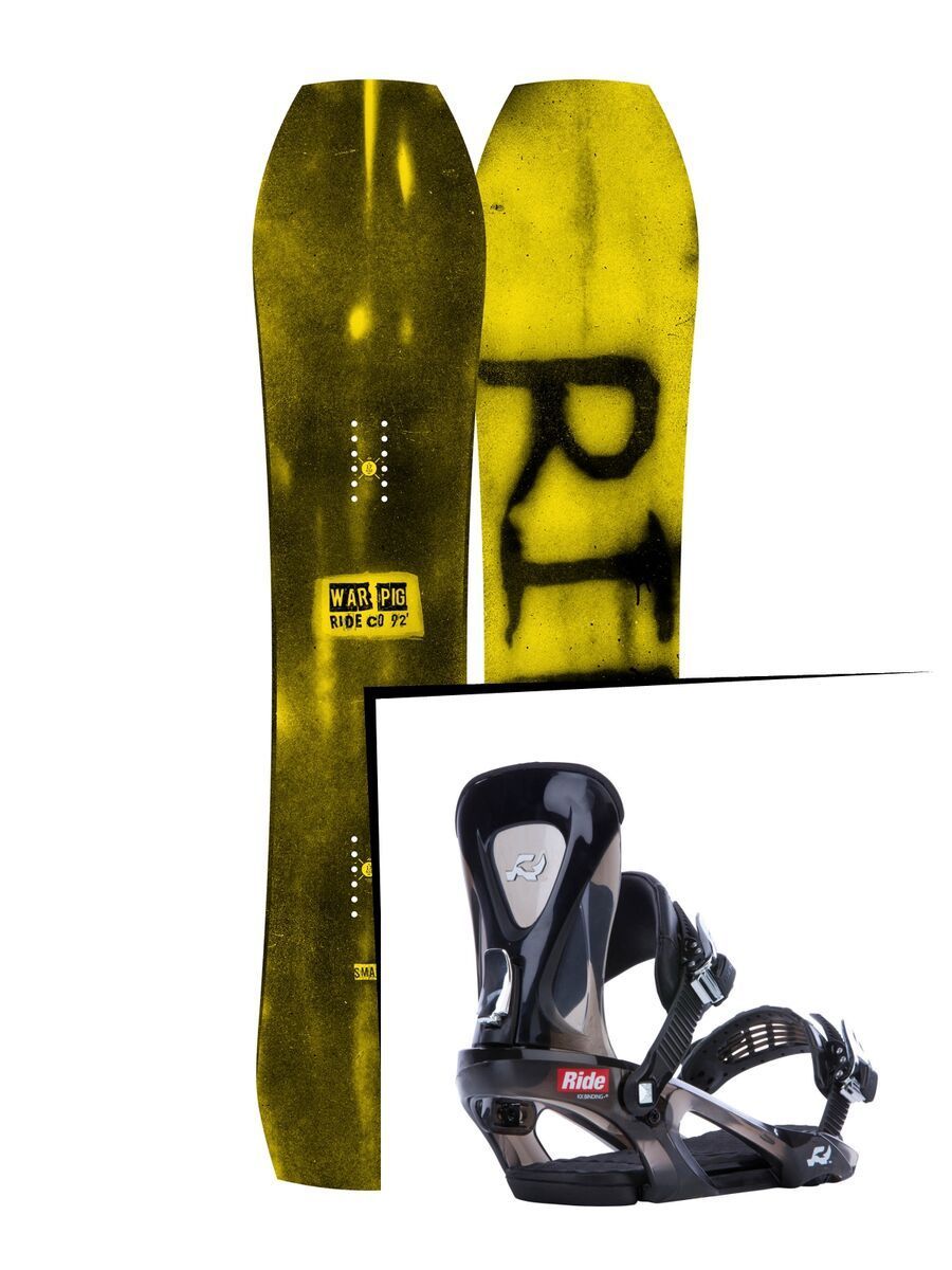 Set: Ride Warpig Small 2017 + Ride KX 2015, black - Snowboardset - Bild 1